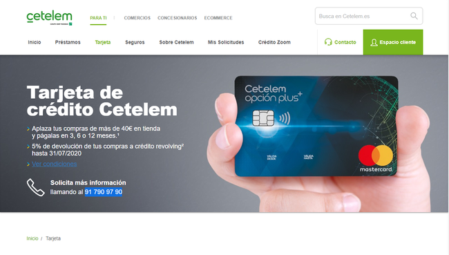 Tarjeta de crédito Cetelem opción plus MasterCard: Información, ventajas, requisitos y uso  