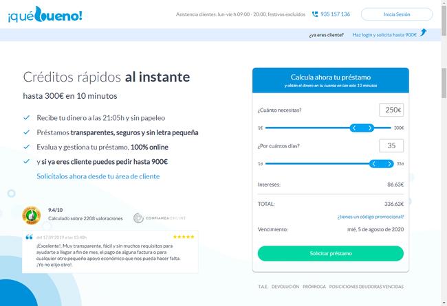 Créditos rápidos con quebueno.es: Cómo funciona y contacto