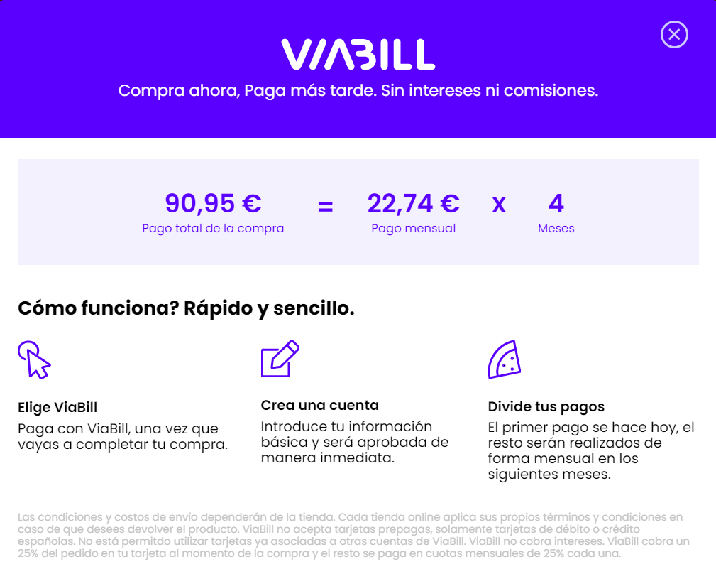 Viabill: Compra sin intereses en tiendas